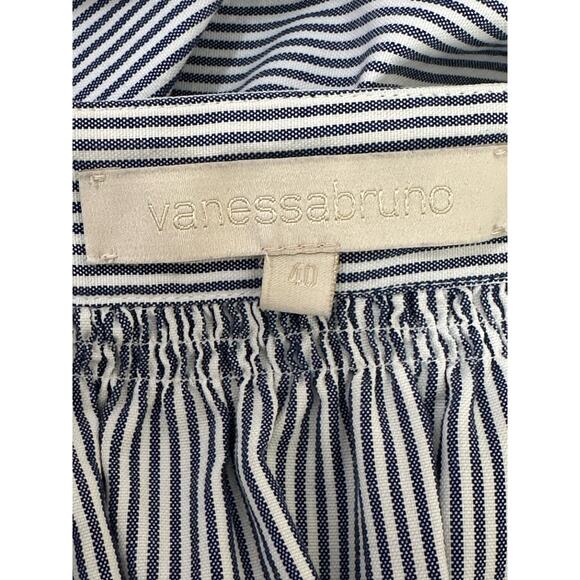 Vanessa Bruno blue white stripes 3/4 sleeves tunic top size 40/Medium - Picture 3 of 10